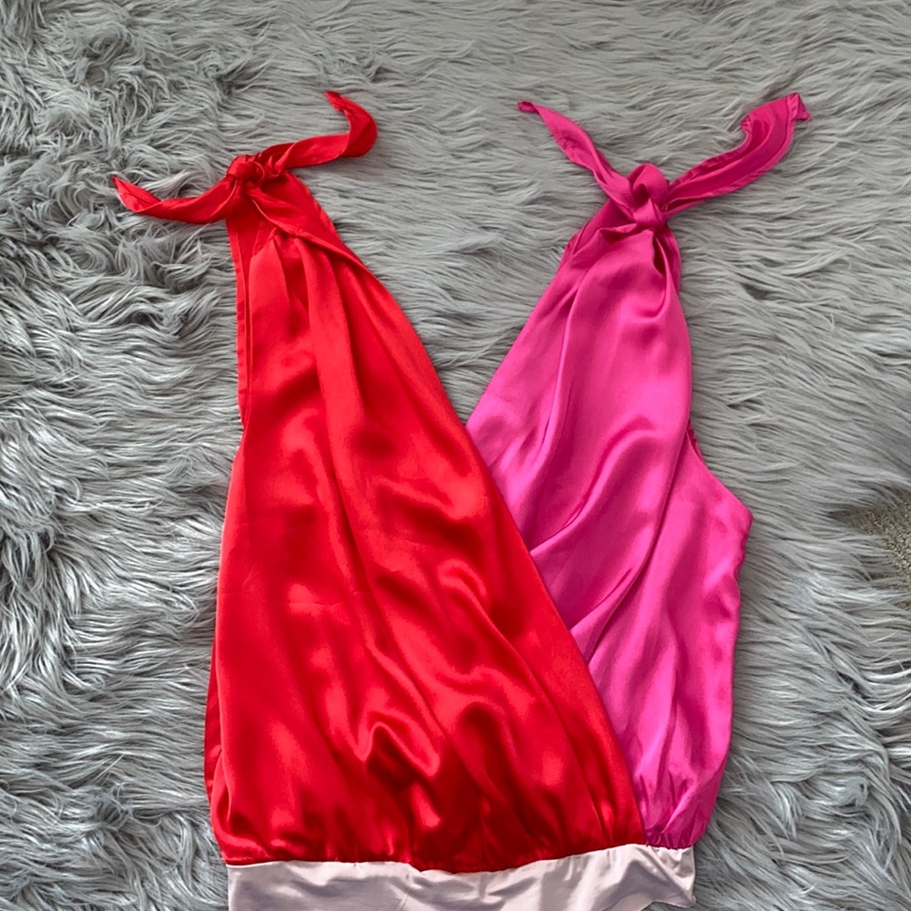 Pink & red tank top